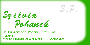 szilvia pohanek business card